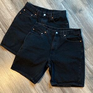 Levi's Black Relaxed Fit 550 Denim Shorts